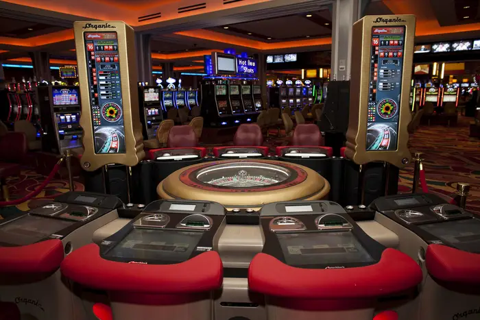 A roulette machine in the main hall of Genting's new Resorts World New York casino at Aqueduct Race Track in Jamaica, Queens in October 2011. Genting is among several gaming giants interested in operating a full-scale casino in New York City.